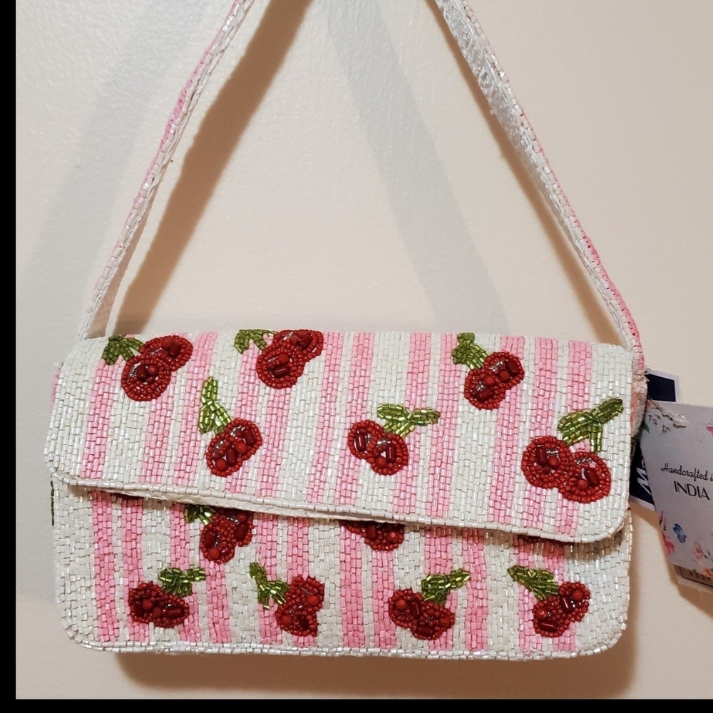 Cherry Beaded Women's Bag